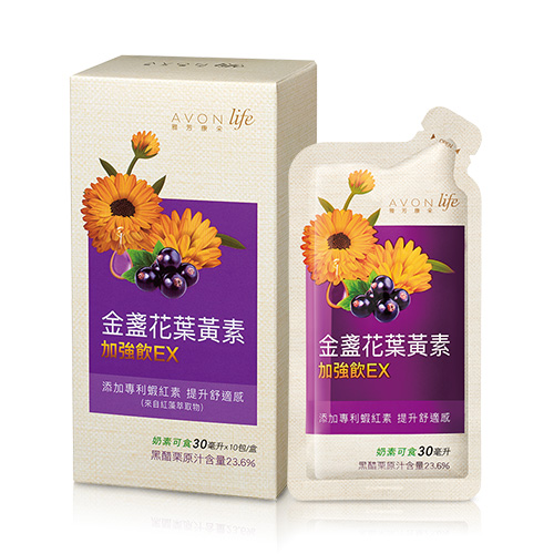 Avon Product Detail 康采金盞花葉黃素加強飲ex 體驗版30毫升x10包 盒